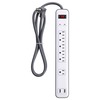 Prime 6-Outlet Multimedia Surge Protector Power Strip with Dual USB Charger PB525106